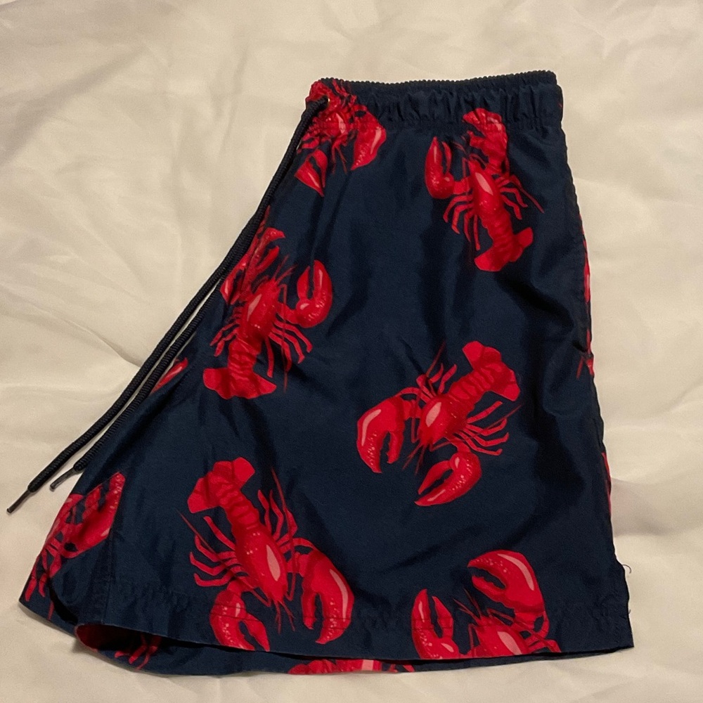 George Men's Dark Blue Swim Mini with Red Lobster Design